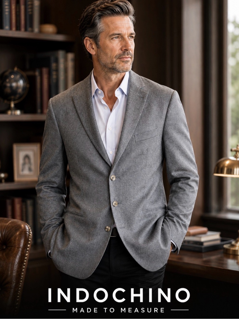 Indochino Cashmere Blazer - Luxurious Gray Sport Coat 46R